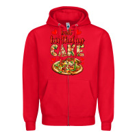 Red best birthday cake pizza Zipper Hoodie - AdoDesignShop