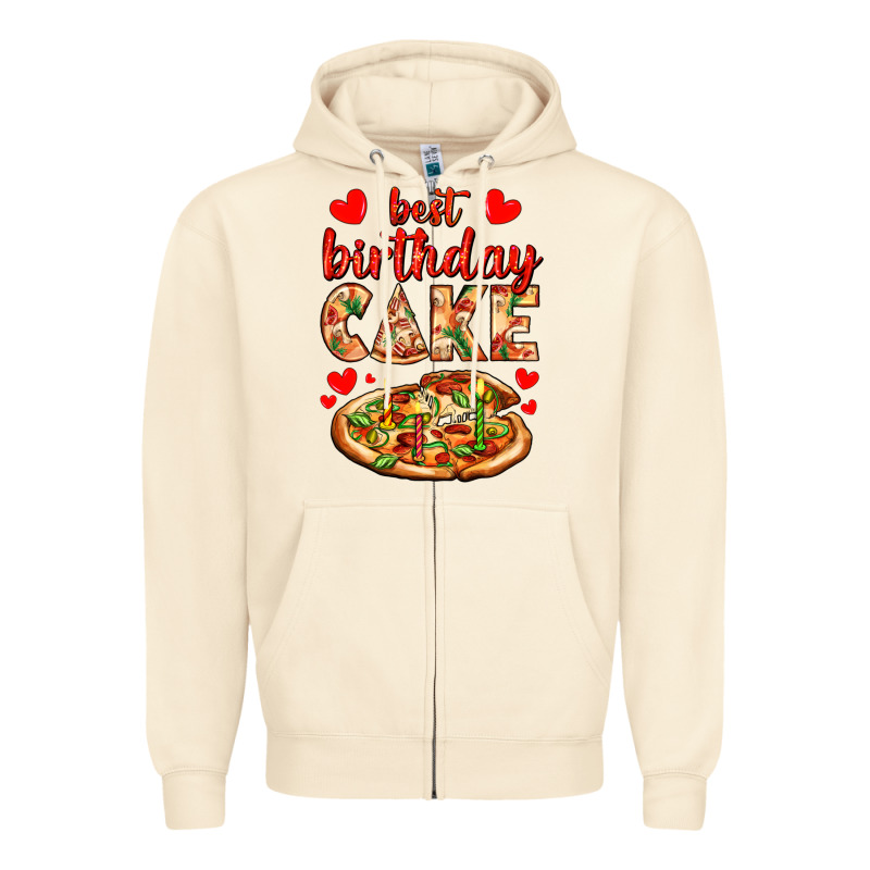 Best Birthday Cake Pizza Zipper Hoodie by AdoDesignShop | Teevron