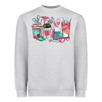 Heather Grey nurse coffee cups Heavyweight Sweatshirt - texasbilliewilder
