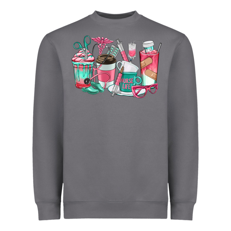Nurse Coffee Cups Heavyweight Sweatshirt by texasbilliewilder | Teevron