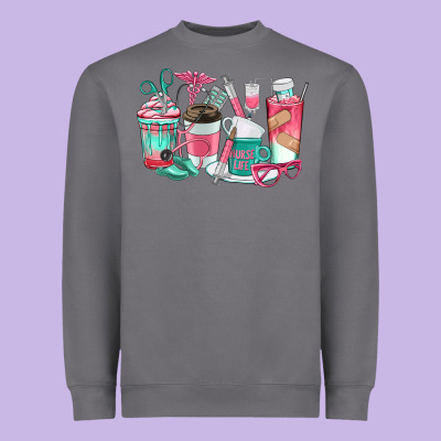 Nurse Coffee Cups Heavyweight Sweatshirt Designed By Texasbilliewilder