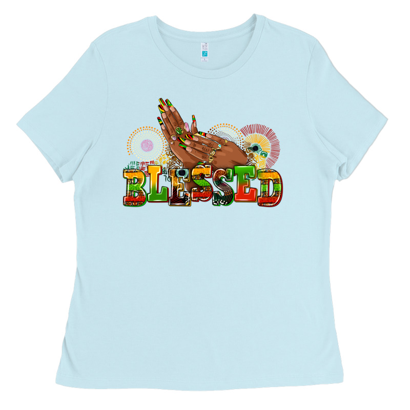 Blessed Afro Woman Hands Ladies Tee by AdoDesignShop | Teevron