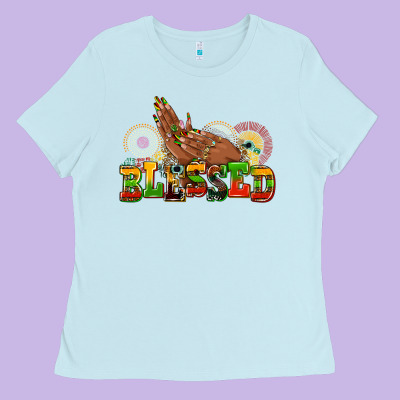 Blessed Afro Woman Hands Ladies Tee Designed By Adodesignshop