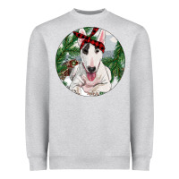 Heather Grey bull terrier and farm Heavyweight Sweatshirt - RanaPortraitStore