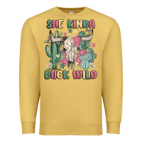 Antique Gold she kinda buck wild Premium Sweatshirt - MaliasSmallBusiness