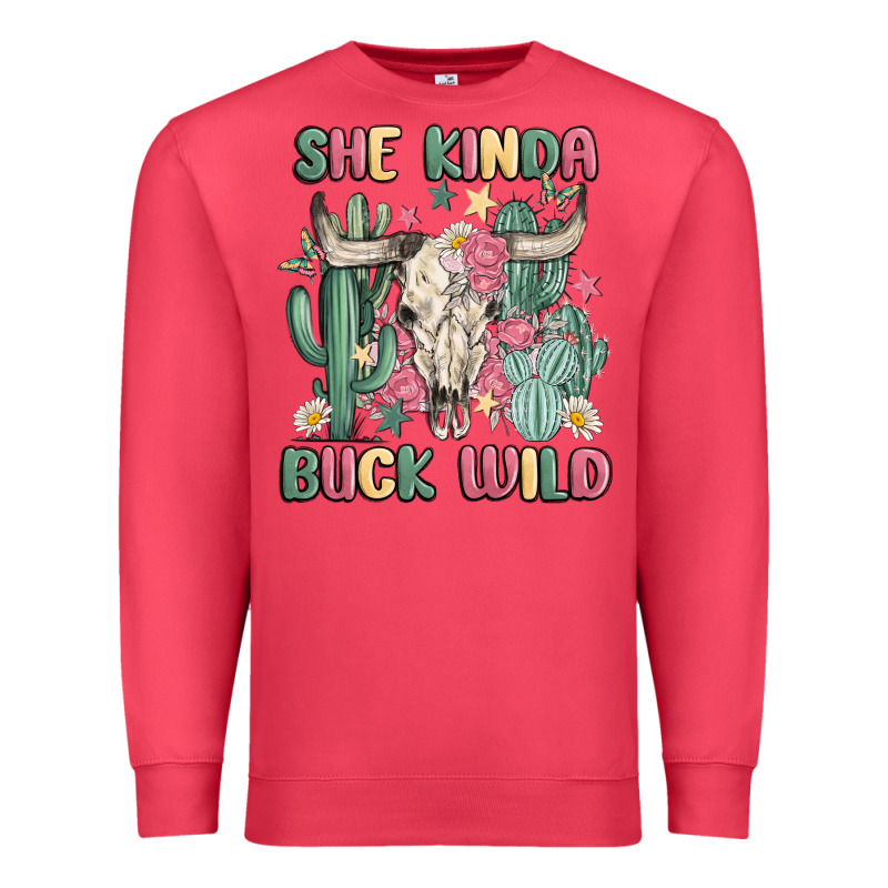She Kinda Buck Wild Premium Sweatshirt by MaliasSmallBusiness | Teevron