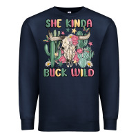 Navy she kinda buck wild Premium Sweatshirt - MaliasSmallBusiness