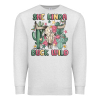 Oatmeal Heather she kinda buck wild Premium Sweatshirt - MaliasSmallBusiness