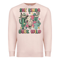 Pale Pink she kinda buck wild Premium Sweatshirt - MaliasSmallBusiness