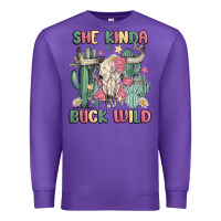 Purple she kinda buck wild Premium Sweatshirt - MaliasSmallBusiness