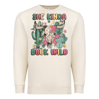 Sandshell she kinda buck wild Premium Sweatshirt - MaliasSmallBusiness