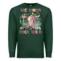 Sports Green she kinda buck wild Premium Sweatshirt - MaliasSmallBusiness