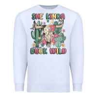 White she kinda buck wild Premium Sweatshirt - MaliasSmallBusiness
