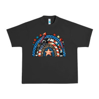 Pigment Black American rainbow 4th of july Urban Heavy Tee - CowGirlArtShop