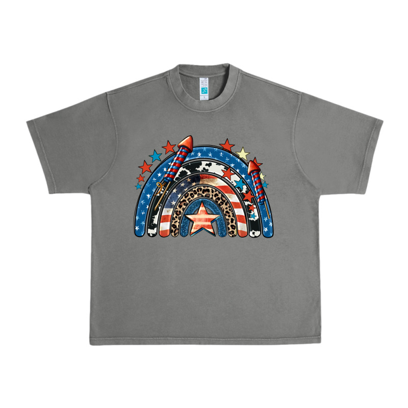 American Rainbow 4th Of July Urban Heavy Tee by CowGirlArtShop | Teevron