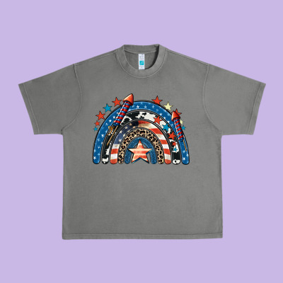 American Rainbow 4th Of July Urban Heavy Tee Designed By Cowgirlartshop