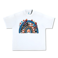 White American rainbow 4th of july Urban Heavy Tee - CowGirlArtShop