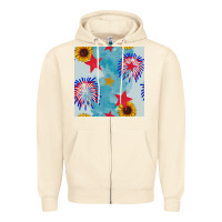 Sandshell patriotic fireworks and sunflower Zipper Hoodie - BundleAndBundleShop