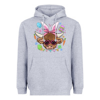 Heather Grey easter cow Heavyweight Hoodie - MaliasSmallBusiness