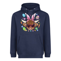Navy easter cow Heavyweight Hoodie - MaliasSmallBusiness