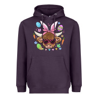 Plum easter cow Heavyweight Hoodie - MaliasSmallBusiness