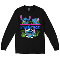 Black preview flower stitch 2nd grade Long Sleeve Tee - AdoDesignShop