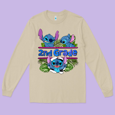 Preview Flower Stitch 2nd Grade Long Sleeve Tee Designed By Adodesignshop