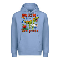 Colony Blue roaring into 3rd grade Premium Hoodie - BundleAndBundleShop