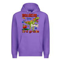 Purple roaring into 3rd grade Premium Hoodie - BundleAndBundleShop