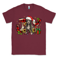 Burgundy Christmas joy pitbull Classic Tee - JahusDesignShop