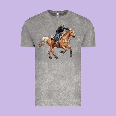 Horse Body With Cowgirl Vintage Tee Designed By Ranaportraitstore