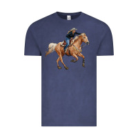 Vintage Denim horse body with cowgirl Vintage Tee - RanaPortraitStore