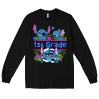 Black preview flower stitch 1st grade Long Sleeve Tee - AdoDesignShop