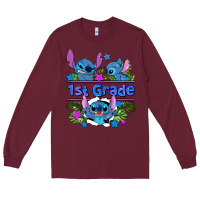 Burgundy preview flower stitch 1st grade Long Sleeve Tee - AdoDesignShop