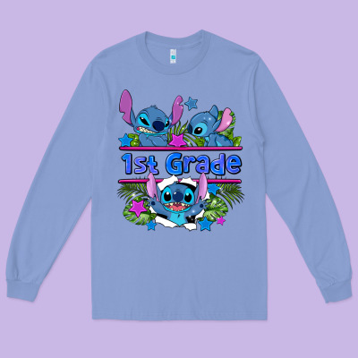 Preview Flower Stitch 1st Grade Long Sleeve Tee Designed By Adodesignshop