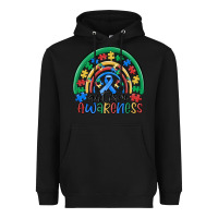 Black autism awareness rainbow Heavyweight Hoodie - MaliasSmallBusiness