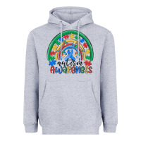 Heather Grey autism awareness rainbow Heavyweight Hoodie - MaliasSmallBusiness