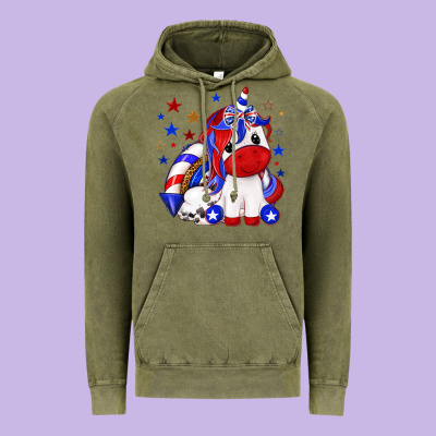 Vintage Hoodie 4th of july american unicorn