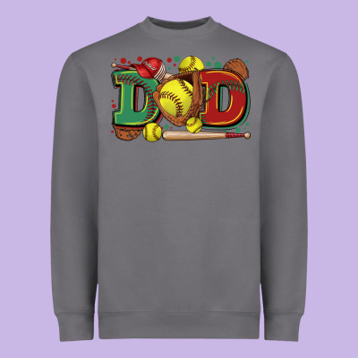 Dad Softball Heavyweight Sweatshirt Designed By Zillion Design Studio