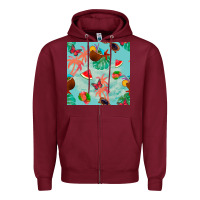 Burgundy summer vibes seamless pattern Zipper Hoodie - BundleAndBundleShop