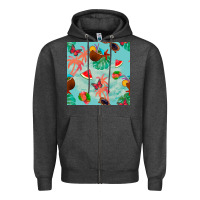 Charcoal Heather summer vibes seamless pattern Zipper Hoodie - BundleAndBundleShop