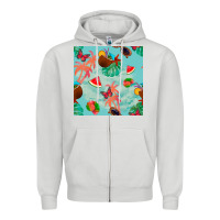 Dove Grey summer vibes seamless pattern Zipper Hoodie - BundleAndBundleShop