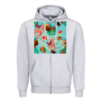 Heather Grey summer vibes seamless pattern Zipper Hoodie - BundleAndBundleShop