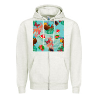 Oatmeal Heather summer vibes seamless pattern Zipper Hoodie - BundleAndBundleShop