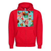 Red summer vibes seamless pattern Zipper Hoodie - BundleAndBundleShop
