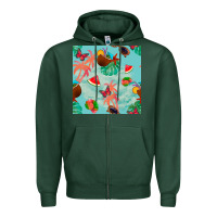 Sports Green summer vibes seamless pattern Zipper Hoodie - BundleAndBundleShop