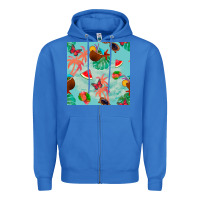 True Royal summer vibes seamless pattern Zipper Hoodie - BundleAndBundleShop