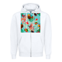 White summer vibes seamless pattern Zipper Hoodie - BundleAndBundleShop
