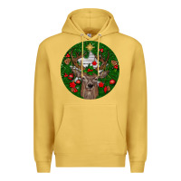 Antique Gold deer christmas Premium Hoodie - BundleAndBundleShop