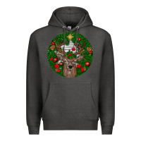 Charcoal Heather deer christmas Premium Hoodie - BundleAndBundleShop